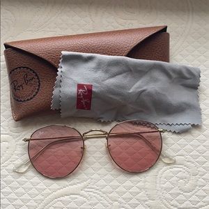Ray Ban Round Pink Sunglasses